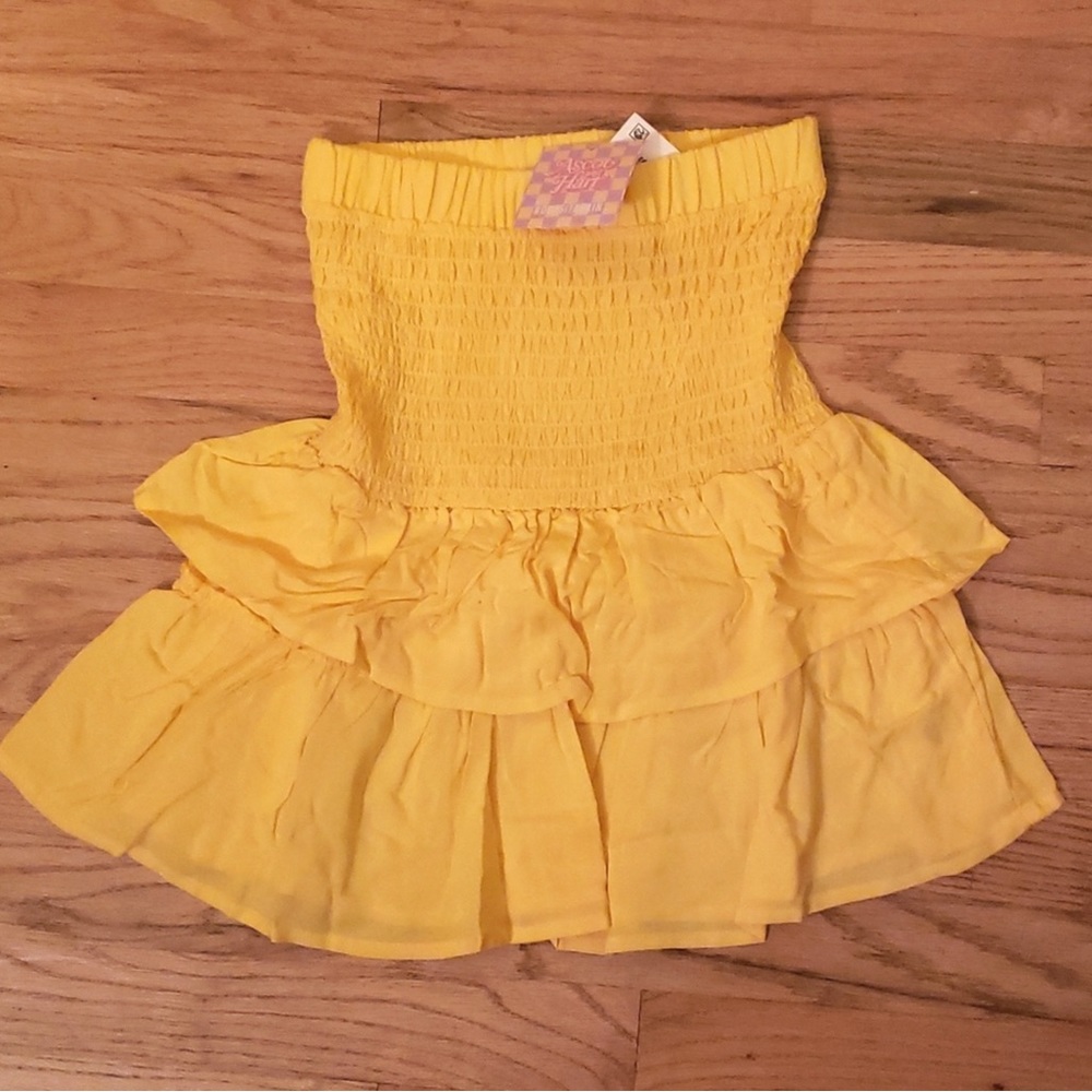 🦋ASCOT & HART Yellow Stretchy Flutter Tiered Skirt 🦋🦋BOGO🦋